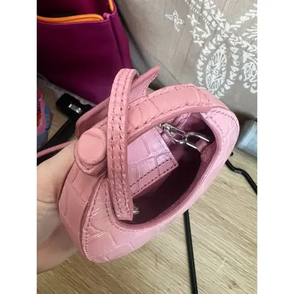 Staud Micro Mini Pink Purse in Crocodile Texture - Picture 6 of 6